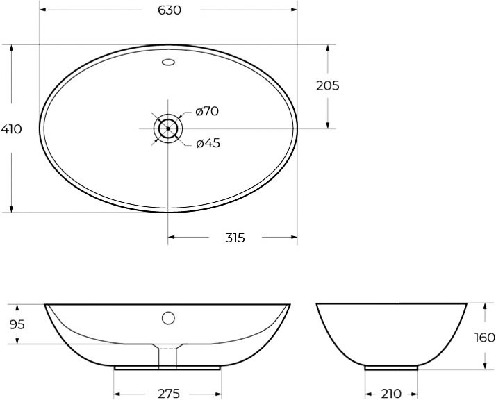 Накладная раковина BelBagno BB1104