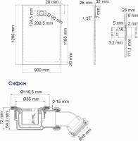 Поддон для душа Wasserkraft Main 41T07 120x90 см
