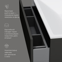 Тумба под раковину без столешницы AM.PM Inspire V2.0 80 графит матовый