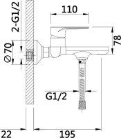 Смеситель для ванны с душем D-lin D130377-C белый