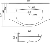 Тумба с раковиной Style Line Жасмин 100 белая