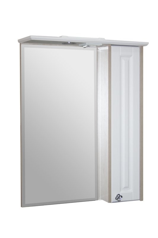 Шкаф с зеркалом в ванную MIXLINE 64х16х81,6 Белое дерево ПВХ, 534184
