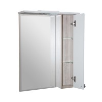 Шкаф с зеркалом в ванную MIXLINE 64х16х81,6 Белое дерево ПВХ, 534184