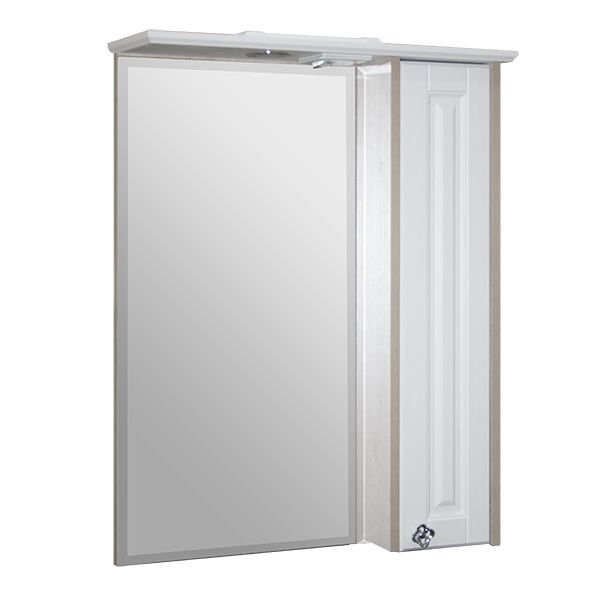 Шкаф с зеркалом в ванную MIXLINE 64х16х81,6 Белое дерево ПВХ, 534184