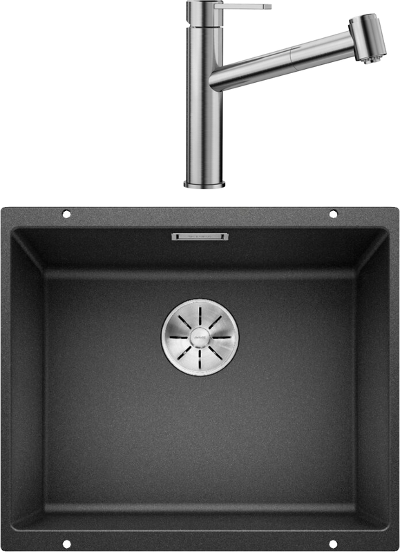 Комплект Мойка Blanco Subline 500-U антрацит + Смеситель Ambis-S 523119