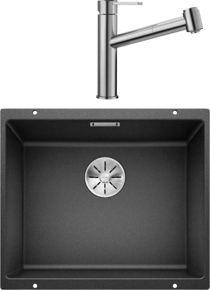 Комплект Мойка Blanco Subline 500-U антрацит + Смеситель Ambis-S 523119