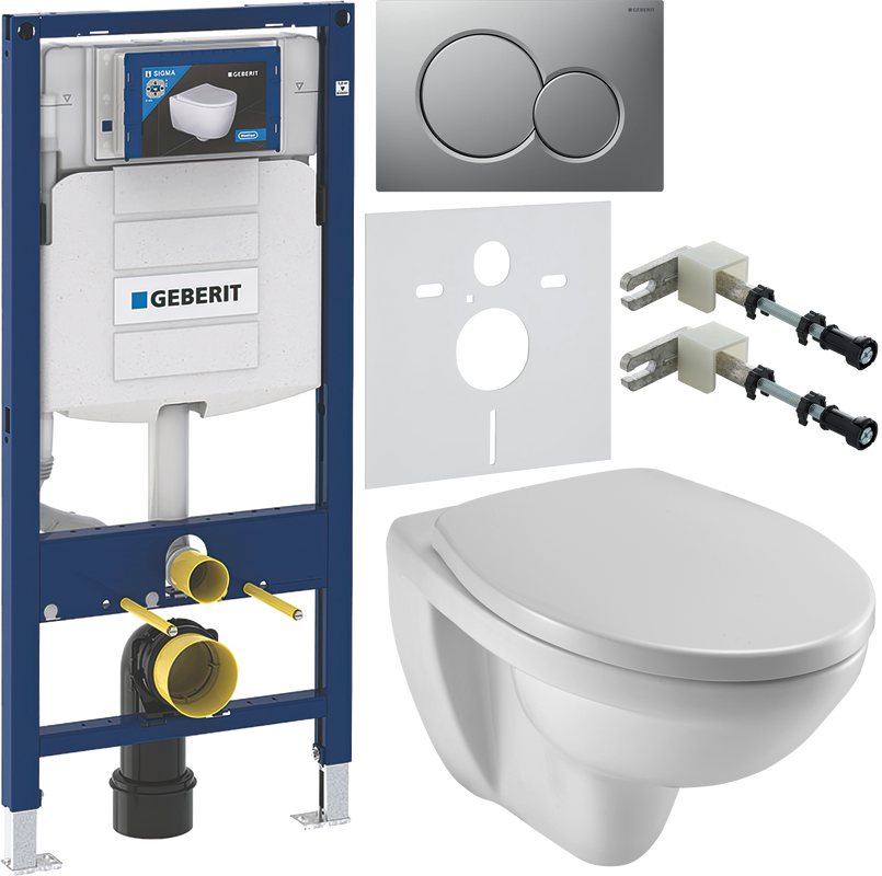 Комплект Унитаз подвесной Jacob Delafon Patio E4187 + Крышка E4267 + Инсталляция Geberit Duofix UP 320 111.300.00.5 + Кнопка Sigma 01 115.770.JQ.5 лакированная, матовый хром + Крепления 111.815.00.1 к стене + Звукоизоляция
