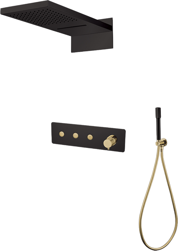 Душевой комплект Boheme Fusion 130-BG С ВНУТРЕННЕЙ ЧАСТЬЮ, Black Gold