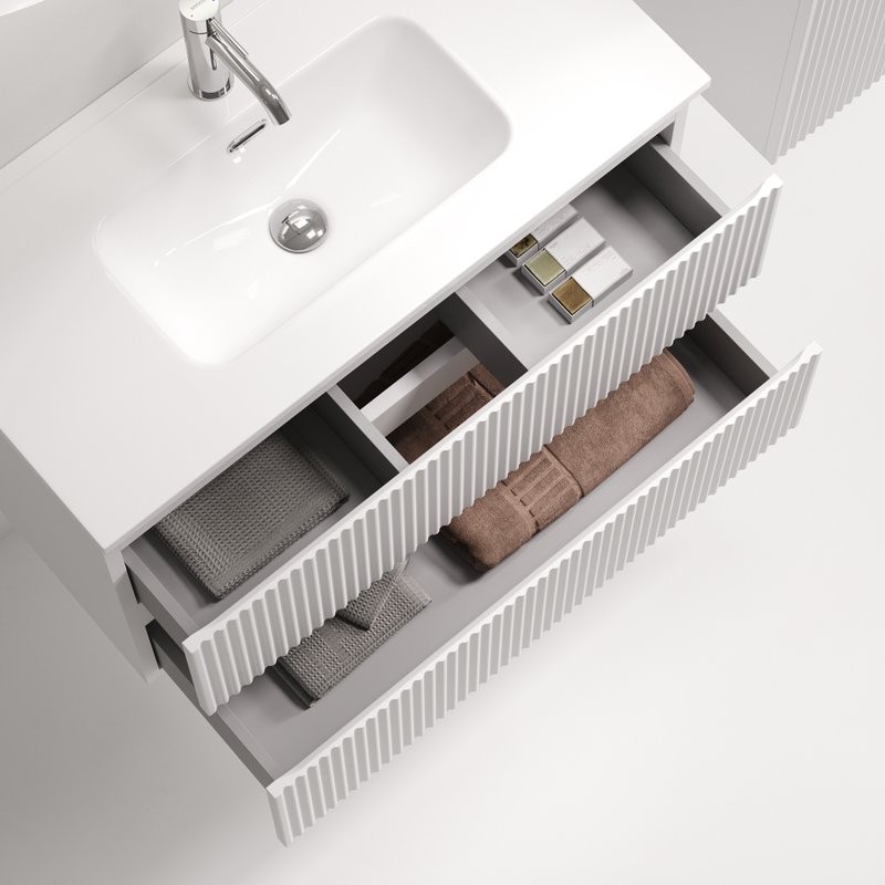 Мебель для ванной комнаты Sancos Snob R 80 Bianco, раковина CN7026