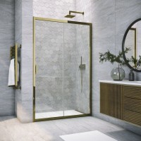 Душевая дверь в нишу Vegas Glass ZP Tur Novo h1900 155 05 01 профиль бронза, стекло прозрачное