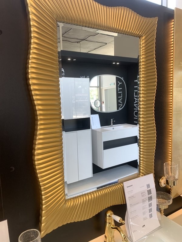 Зеркало Armadi Art NeoArt Soho золото, с подсветкой (уценка: выставочный образец)