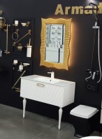 Зеркало Armadi Art NeoArt Soho золото, с подсветкой (уценка: выставочный образец)