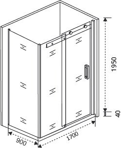 Душевой уголок Good Door Galaxy Galaxy WTW+SP-C-СН 170x90, профиль хром