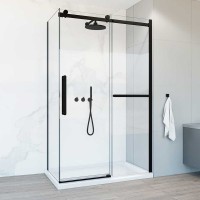 Душевой уголок Vincea Como Soft VSR-1CS8011CLB 110x80 см профиль черный, стекло прозрачное