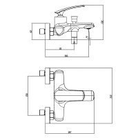 Смеситель для ванны и душа Azario REULEAUX с ручным душем, хром (AZ-VWF238296C)