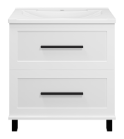 Тумба под раковину без столешницы Misty Модерн 80 напольная, матовая белая