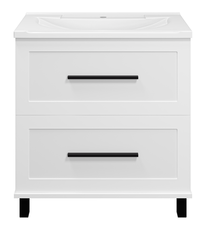 Тумба под раковину без столешницы Misty Модерн 80 напольная, матовая белая