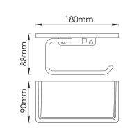 Держатель для туалетной бумаги Wasserkraft Sauer 1625 с полкой для телефона, матовое золото