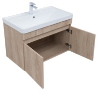 Тумба с раковиной Aquanet Оптима 80 подвесная, дуб светлый