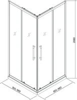 Душевой уголок Veconi Premium Trento PTC-20G 100x90, профиль брашированное золото, стекло прозрачное
