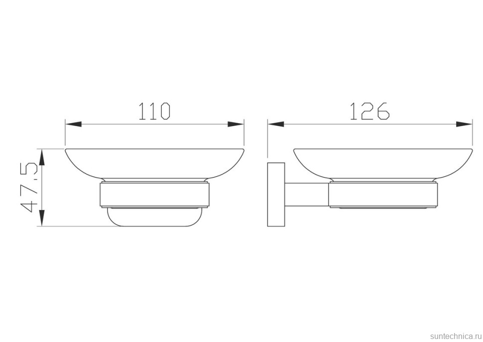 Мыльница Wonzon & Woghand Graffity WW-9322-BN настенная, стеклянная, цвет никель