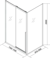 Душевой уголок Veconi Premium Trento PTC-SP-30B 120x100, профиль черный матовый, стекло прозрачное