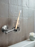 Стакан для ванной AltroBagno Corposo 080204 Cr настенный, хром, стеклянный Стакан для ванной AltroBagno Corposo 080204 Cr настенный, хром, стеклянный