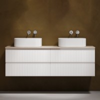 Тумба с раковиной Sancos Snob T 160 bianco, столешница бежевая TT160A2, раковина CN6052