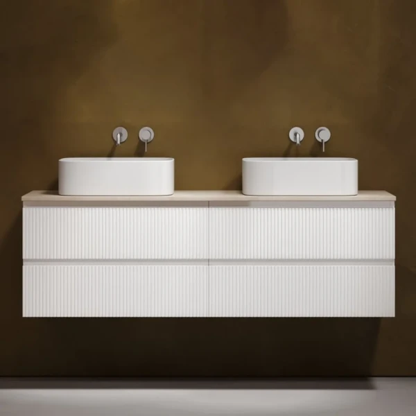 Тумба с раковиной Sancos Snob T 160 bianco, столешница бежевая TT160A2, раковина CN6052