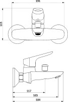 Душевой комплект Смеситель Damixa Origin Bit 771000200 + Стойка DX977700200