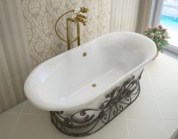 Ванна из искусственного камня Эстет Лион ФР-00000684 без опоры 175x80 см, отдельностоящая, белая, овальная