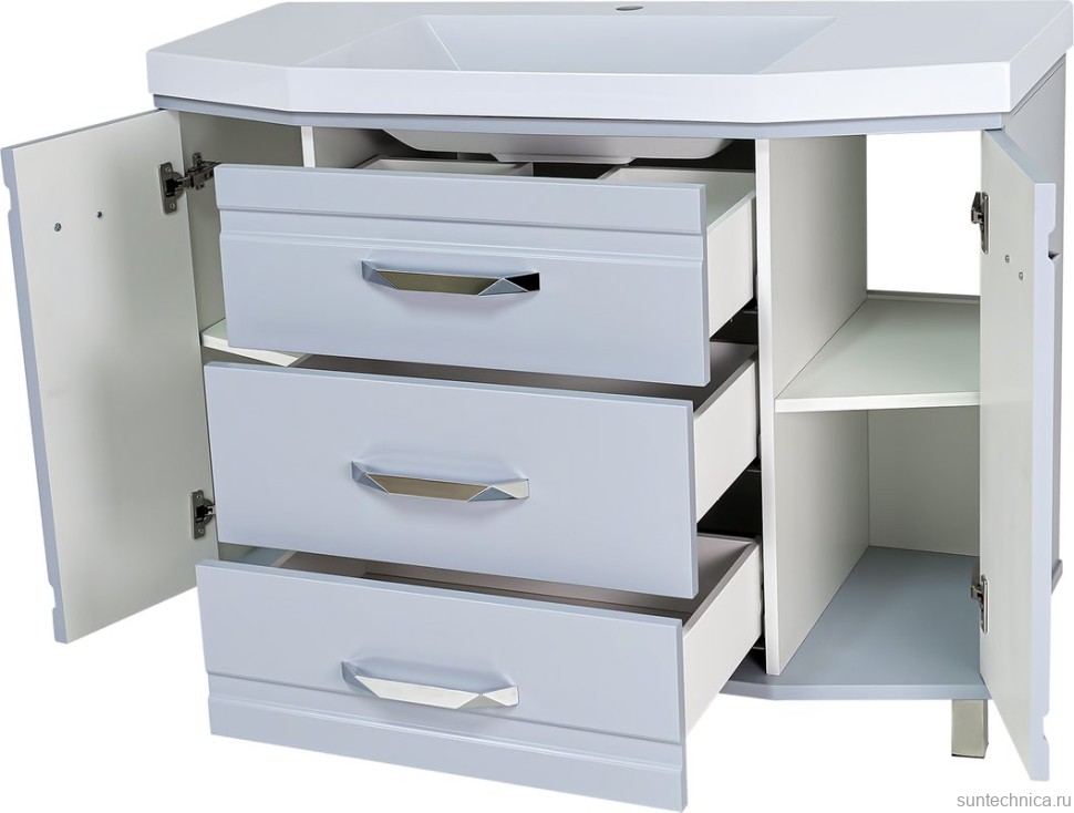 Тумба с раковиной Misty Терра 110 серая