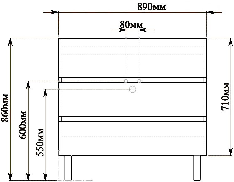 Мебель для ванной комнаты Sanvit Авеню 3 90, белая