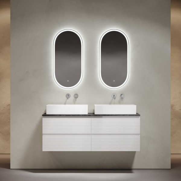 Мебель для ванной комнаты Sancos Folk 140 bianco, столешница черный мрамор TT140A1, раковина CN6070