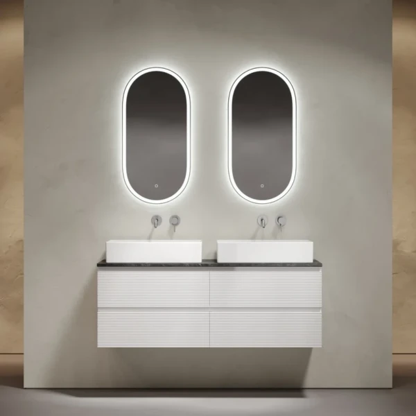 Мебель для ванной комнаты Sancos Folk 140 bianco, столешница черный мрамор TT140A1, раковина CN6070