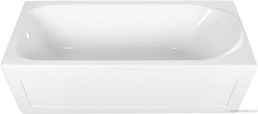 Акриловая ванна Aquanet West 170x70 см, пристенная, белая, с каркасом, с обрезным экраном
