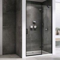 Душевая дверь в нишу Abber Zart AG08090B 90 см, профиль черный, стекло прозрачное