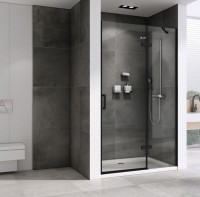 Душевая дверь в нишу Abber Zart AG08090B 90 см, профиль черный, стекло прозрачное