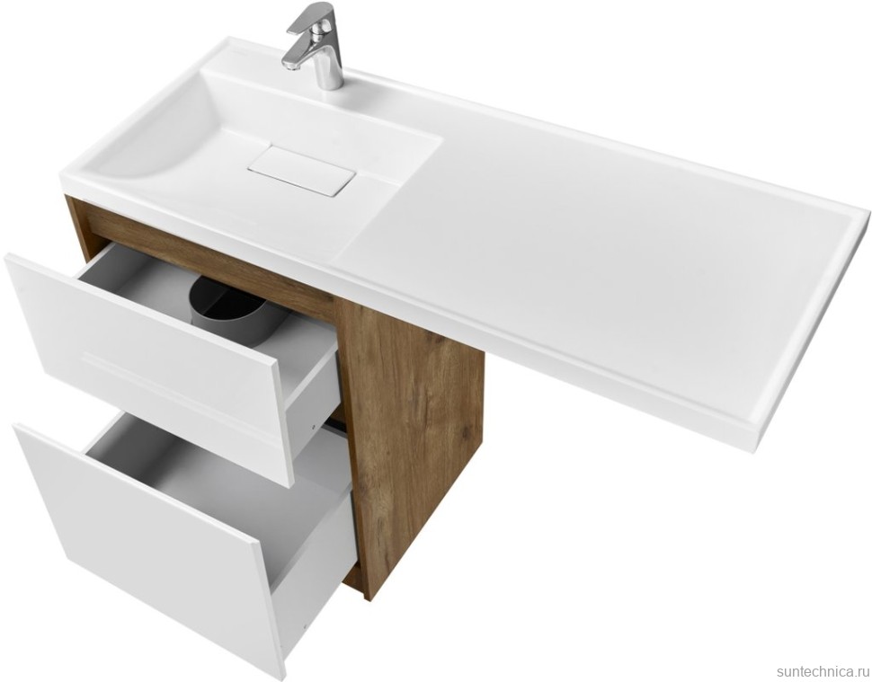 Тумба под раковину без столешницы AQUATON Лондри 60 дуб рустикальный, фасад белый