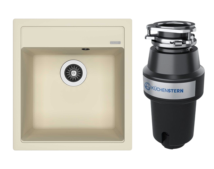 Комплект Мойка Florentina Липси 460 шампань + Измельчитель KUCHENSTERN Muhle