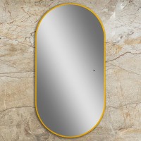 Зеркало Art&Max Torino AM-Tor-550-1050-DS-Gold 55х105, золотое, с LED-подсветкой, 6000k