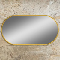 Зеркало Art&Max Torino AM-Tor-550-1050-DS-Gold 55х105, золотое, с LED-подсветкой, 6000k