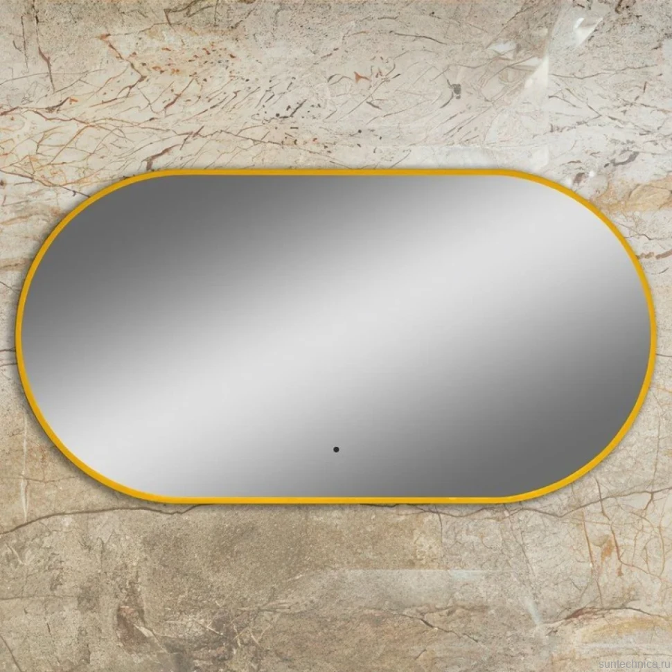 Зеркало Art&Max Torino AM-Tor-550-1050-DS-Gold 55х105, золотое, с LED-подсветкой, 6000k