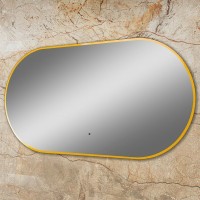 Зеркало Art&Max Torino AM-Tor-550-1050-DS-Gold 55х105, золотое, с LED-подсветкой, 6000k