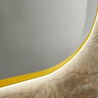 Зеркало Art&Max Torino AM-Tor-550-1050-DS-Gold 55х105, золотое, с LED-подсветкой, 6000k