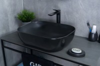 Накладная раковина GID Geometrico Bm1302 50 матовая черная, прямоугольная, фаянс