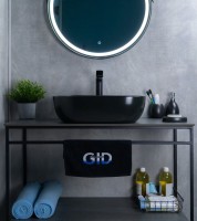 Накладная раковина GID Geometrico Bm1302 50 матовая черная, прямоугольная, фаянс