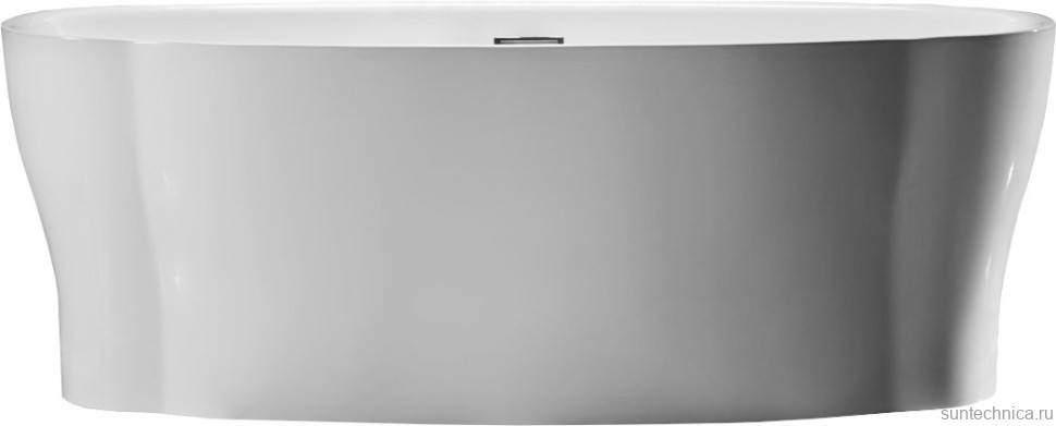 Акриловая ванна BelBagno BB403-1700-850 без опоры 170x85 см, отдельностоящая, белая, овальная, со сливом-переливом