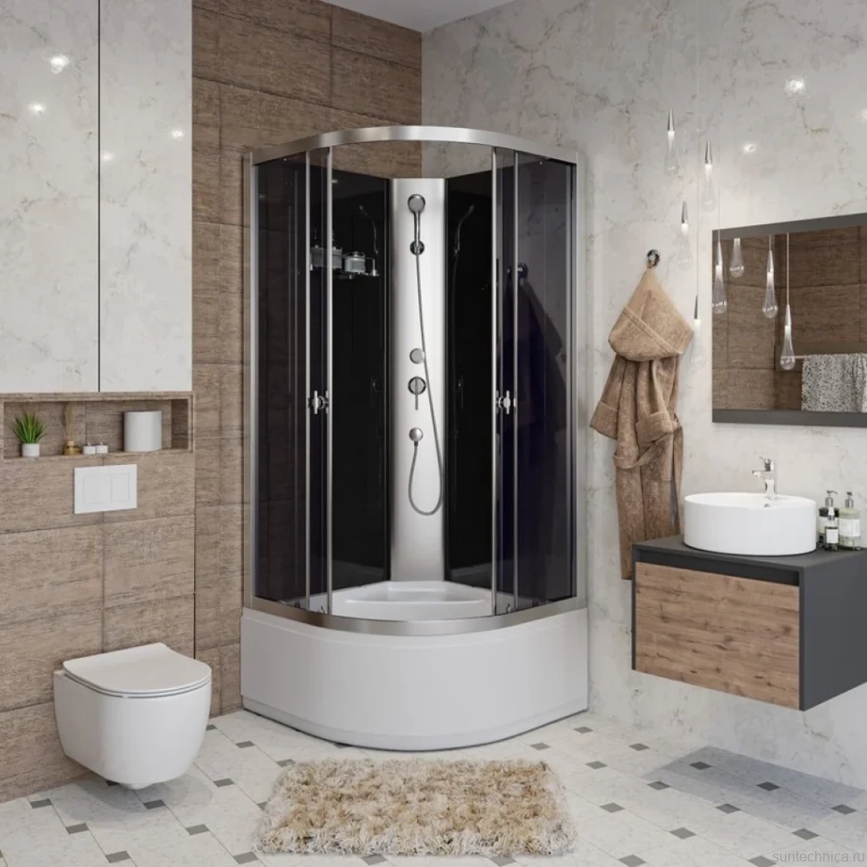 Душевая кабина Niagara Eco E100/40/TN/BK 100х100 см