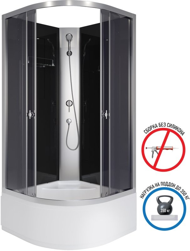 Душевая кабина Niagara Eco E100/40/TN/BK 100х100 см